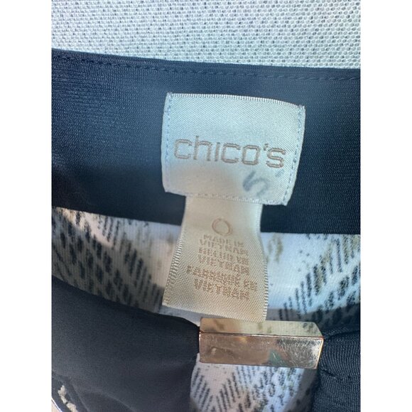 Chicos Womens Chevron Diane Maxi Dress Sze 2 Black Beige Geo Leopard Stretch - Picture 3 of 15